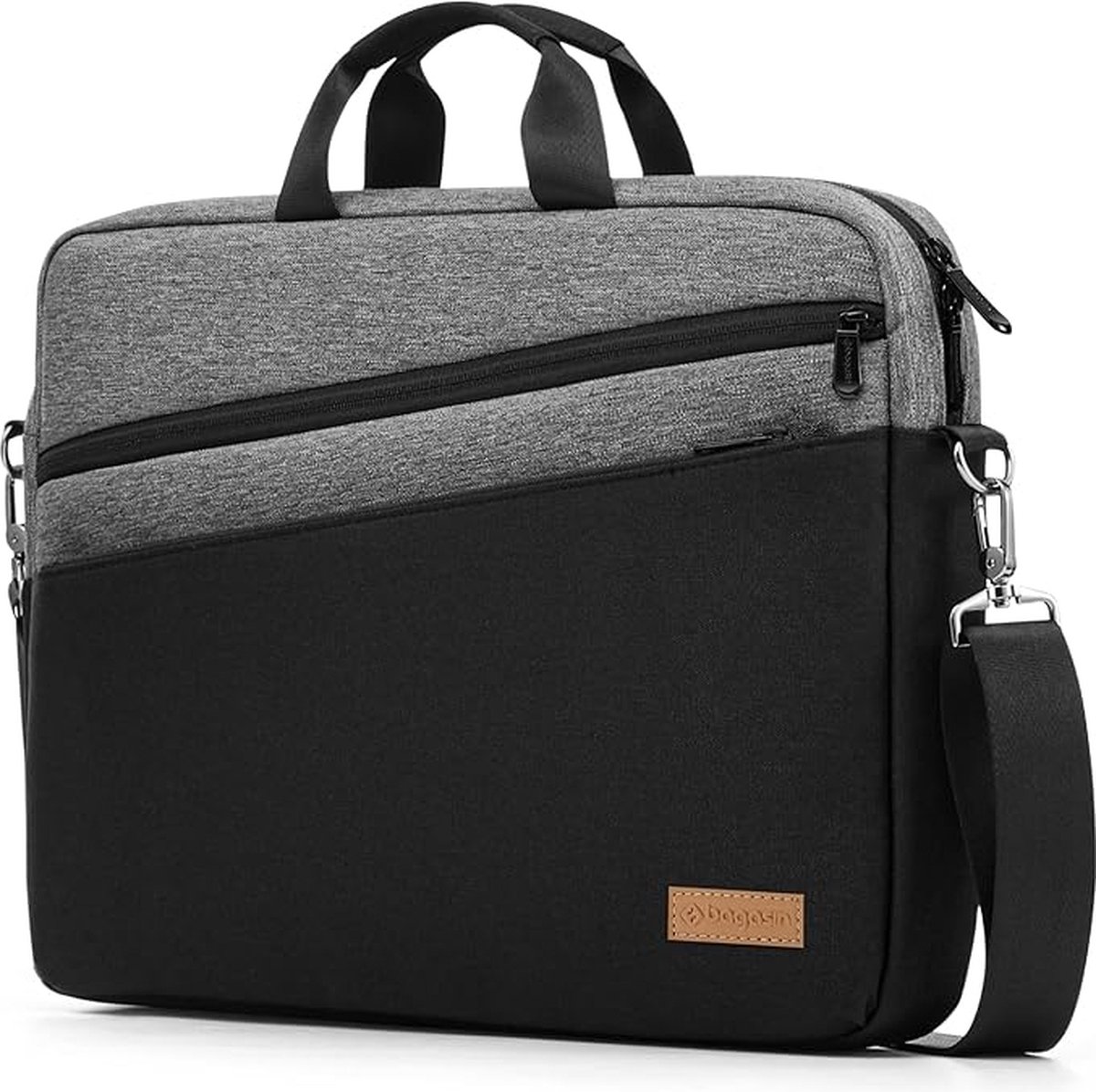 Laptoptas 15/15,6/16 Inch, Laptop Aktetas/Schoudertas, Meerdere Vakken, Waterafstotende Laptop Tas, Zakelijk/Reizen/College Notebooktas Compatibel met Macbook/Surface/Dell/HP/Lenovo/ASUS/Acer