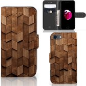 Book Style Case geschikt voor iPhone 7 | 8 | SE (2020) | SE (2022) Wooden Cubes