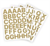 Letter stickers / Plakletters - Stickervellen Set - Metallic Goud - 4cm hoog - Geschikt voor binnen en buiten - Standaard lettertype - Mat