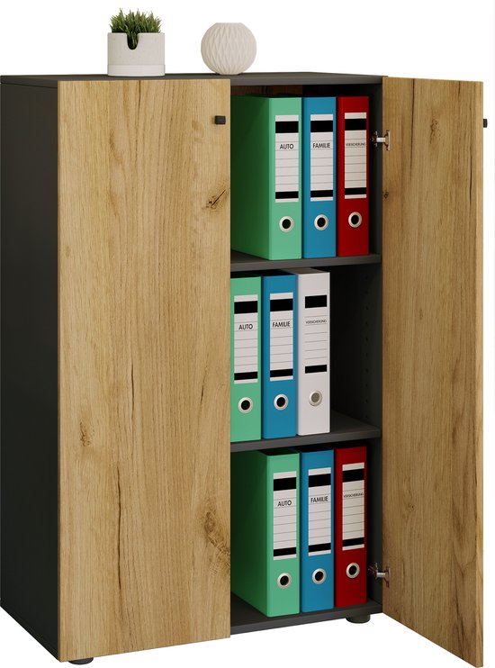 Vandol Lonal Mini Rangement / Armoire - 110 cm - 3 compartiments de rangement - Blanc - Convient aux enfants