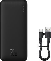 Baseus Airpow 30.000 mAh Powerbank Zwart | Hoge Capaciteit Snel Laden & PD Fast Charge | 20W USB-C & USB-A | Geschikt voor Samsung, iPhone en andere smartphones