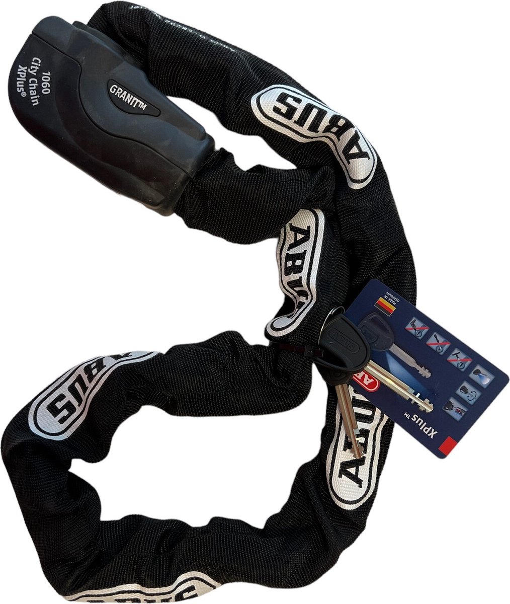 Fietsslot - Scooterslot - Motorslot ABUS Kettingslot - GRANIT CityChain XPlus™ 1060 - Security level 15 - ART-3 zwart - 110 cm - Geschikt voor bakfietsen - elektrische fietsen - scooters – foto 5