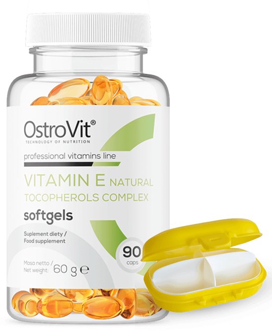 Vitaminen - Vitamin E Natural Tocopherols Complex 90 Softgels OstroVit