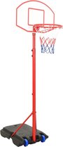 The Living Store Basketbalset - Verstelbare Hoogte - PE en ijzer - 200-236 cm - 69x45 cm - 39 cm - 69x49 cm - 20 cm - Rood - Wit - Blauw - Zwart