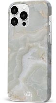 xoxo Wildhearts Marble Green Illusion - Single Layer - Hoesje geschikt voor iPhone 14 Pro Max - Marmer hoesje shockproof groen - Hard Case geschikt voor iPhone 14 Pro Max - Groen