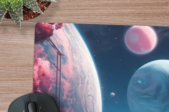 Muismat 80x60 cm - Bureaumat gaming astronaut - Computer en gameroom accessoires - Muis en bureau mat onderlegger - Game room decoratie spullen - Bureaulegger desktop xl - Mousepad xxl - Muismatten office desk anti slip - Setup accessories