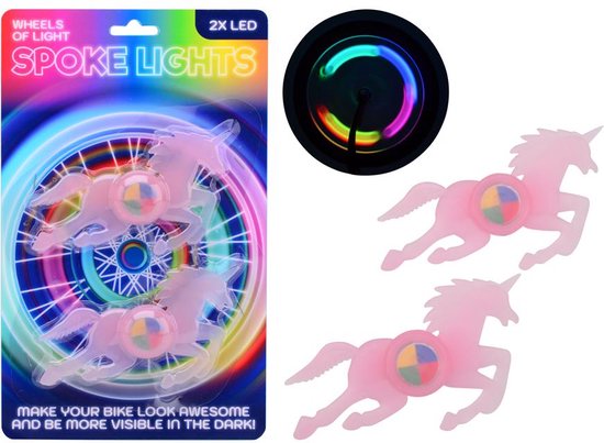 Bikefun Unicorn led spaakverlichting 2 stuks paard multi color van Bikefun — afbeelding 4