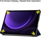 Tri-Fold Book Case met Wake/Sleep - Geschikt voor Samsung Galaxy Tab S9 FE Hoesje - Blauw