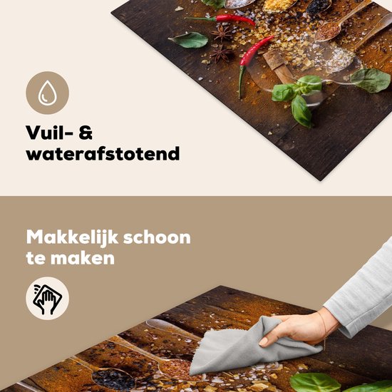 KitchenYeah Inductie beschermer Kruiden Specerijen Lepels 59x52 cm