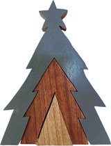 Floz Design décoration de Noël en bois - sapin de Noël en bois - petit sapin de Noël - édité 2 kanten - puzzle 3D - 25 cm - commerce équitable