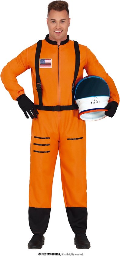 Guirca - Science Fiction & Space Kostuum - Air Holland Astronaut - Man - Oranje - Maat 48-50 - Carnavalskleding - Verkleedkleding