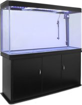 Ensemble Aquarium & Mobilier 300 litres - 120x70x39 cm - Couleur : Zwart - Éclairage LED- Convient aux poissons d'eau douce, tropicaux et d'eau salée - Vitesse de filtration : 1800 l/h - Coins incurvés -