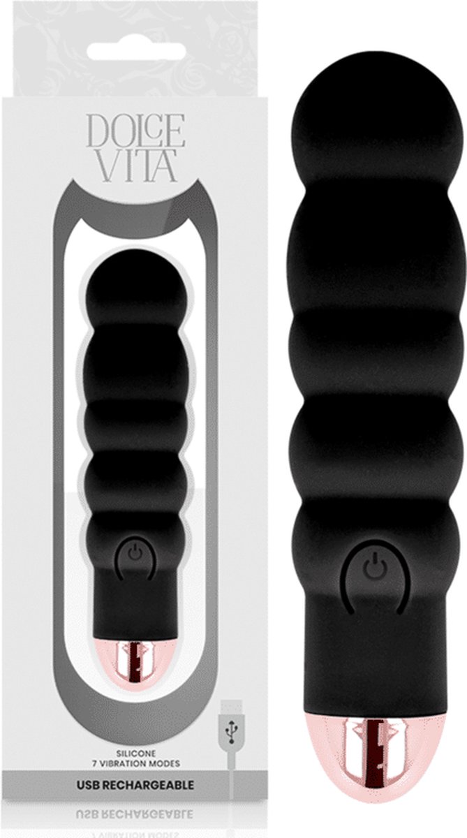 DOLCE VITA | Dolce Vita Rechargeable Vibrator Six Black 7 Speeds