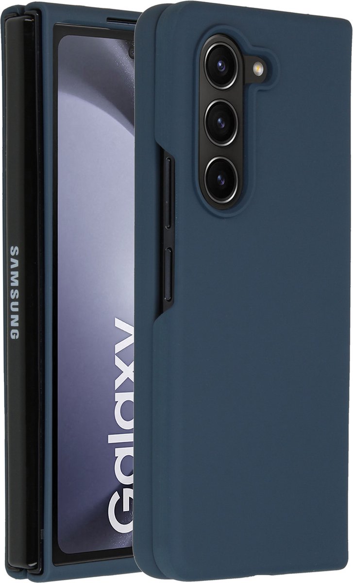 Accezz Hoesje Geschikt voor Samsung Galaxy Z Fold 5 Hoesje Siliconen - Accezz Liquid Silicone Backcover - Donkerblauw
