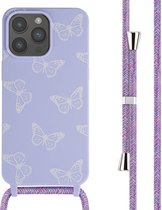 Coque iPhone 15 Pro Max avec cordon - Coque design iMoshion en Siliconen avec cordon - Multicolore / Butterfly