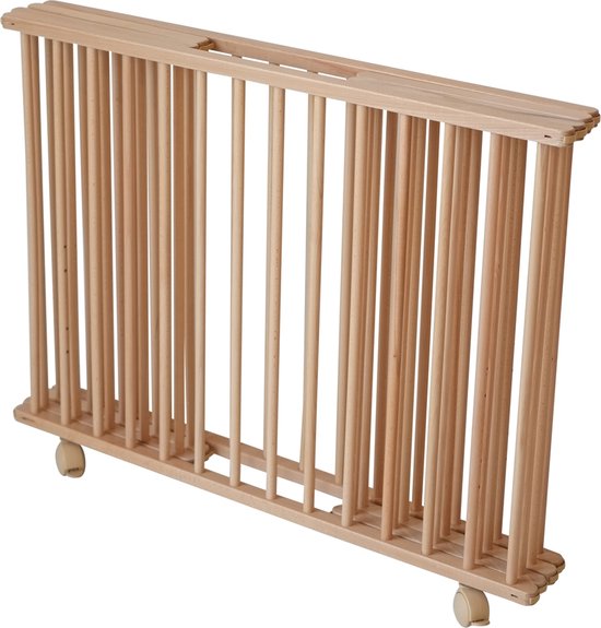 Petite Amélie Baby box 'Tigre' Naturel 100x75cm – Inklapbaar zonder gereedschap – Verstelbare bodem in 3 hoogtes – Soepel verrijdbaar met vergrendelbare wieltjes – Magische speelplek voor je kleintje.