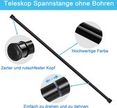 Douchestang, 1 stuk, zonder boren, douchegordijnstang, telescoopstang voor kasten, badkamer, kledingkast 110-200 cm (1 stuk), zwart (diameter 25 mm)