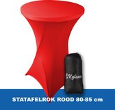 Statafelrok Rood – ∅ 80-85 x 110 cm - Statafelhoes met Draagtas - Luxe Extra Dikke Stretch Sta Tafelrok voor Statafel – Kras- en Kreukvrije Hoes