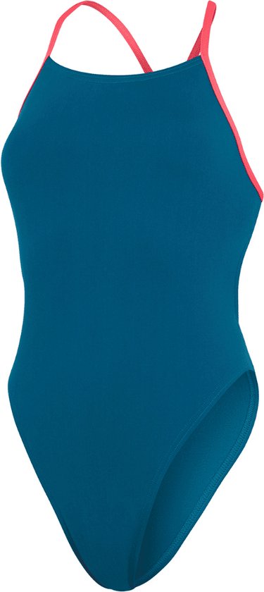 Speedo Womens Solid Tie Back Chroma Blue/Electric Pink