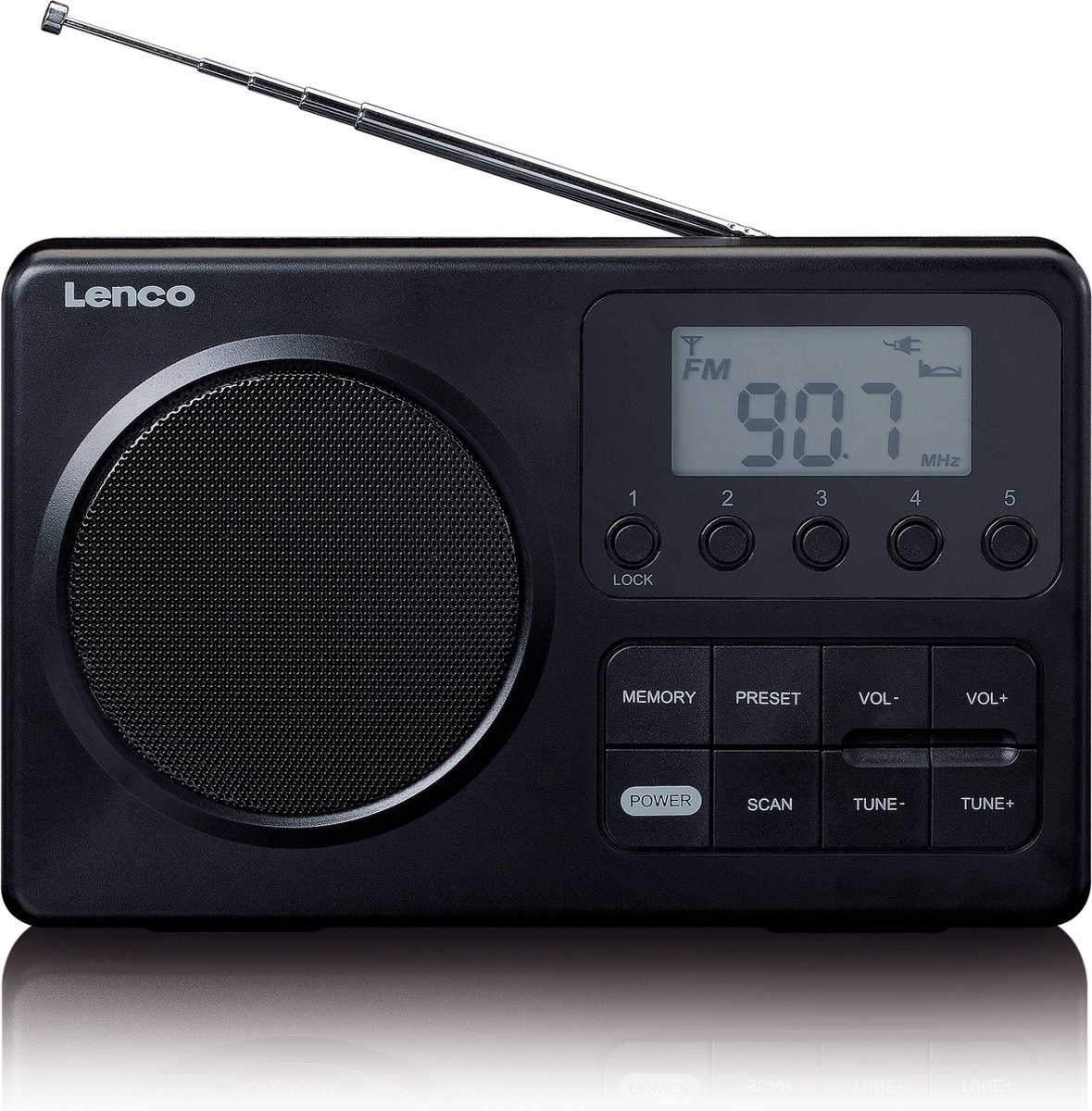 Lenco MPR-035BK Draagbare Radio op Batterijen en Netstroom thumbnail 2