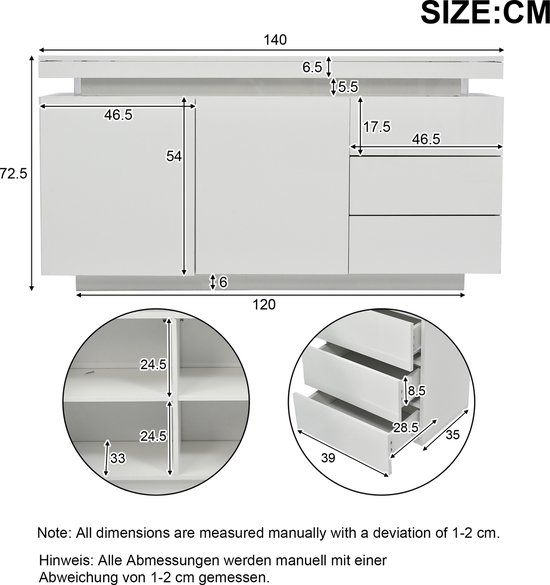Geëmbosseerde Structuur Ladekast Dressoir Met Metalen Handgrepen Ladekast Met 3 Laden En 2 Deuren Verstelbare Compartimenten Kantelbestendig 120x40x75cm Notenhout Geëmbosseerde Structuur Ladekast Dressoir Met Metalen Handgrepen Ladekast Met 3 Laden En 2 Deuren Verstelbare Compartimenten Kantelbestendig 120x40x75cm Notenhout
