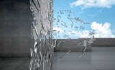 Fotobehang - Vlies Behang - Gebroken Raam 3D - 416 x 254 cm