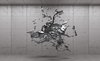 Fotobehang - Vlies Behang - Grijze Verf 3D - Kunst - 208 x 146 cm