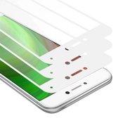 Cadorabo 3x Screenprotector geschikt voor Huawei P8 LITE 2017 / P9 LITE 2017 Volledig scherm pantserfolie Beschermfolie in TRANSPARANT met WIT - Getemperd (Tempered) Display beschermend glas in 9H hardheid met 3D Touch
