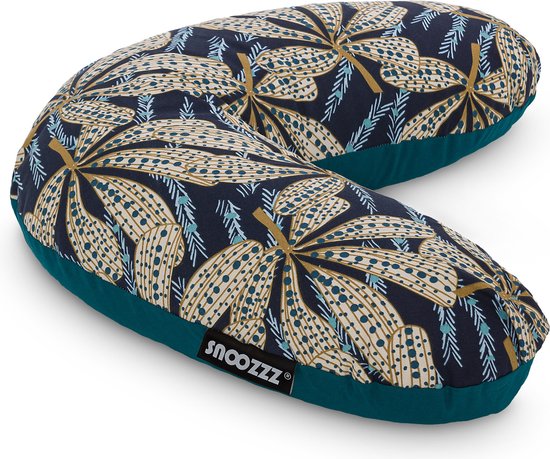 Voedingskussen - Snoozzz Voedingskussen Small met Fiber vulling en afneembare hoes - Blauw Sassy - 120 cm