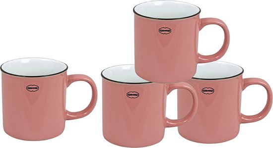 CABANAZ - mok, keramiek, TEA/COFFEE MUG, 250 ml, roze, set/4