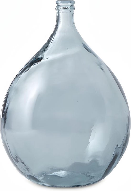Grande Dame-Jeanne Amadeus En Verre Bleu 34L - Vase Déco, Neuf