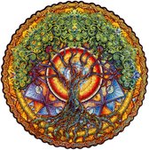 UNIDRAGON Houten Puzzel Voor Volwassenen Mandala - Levensboom - 200 stukjes - Medium 25 cm