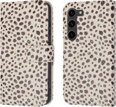 iMoshion Hoesje Met Pasjeshouder Geschikt voor Samsung Galaxy S23 - iMoshion Design Bookcase smartphone - Meerkleurig / Black And White Dots