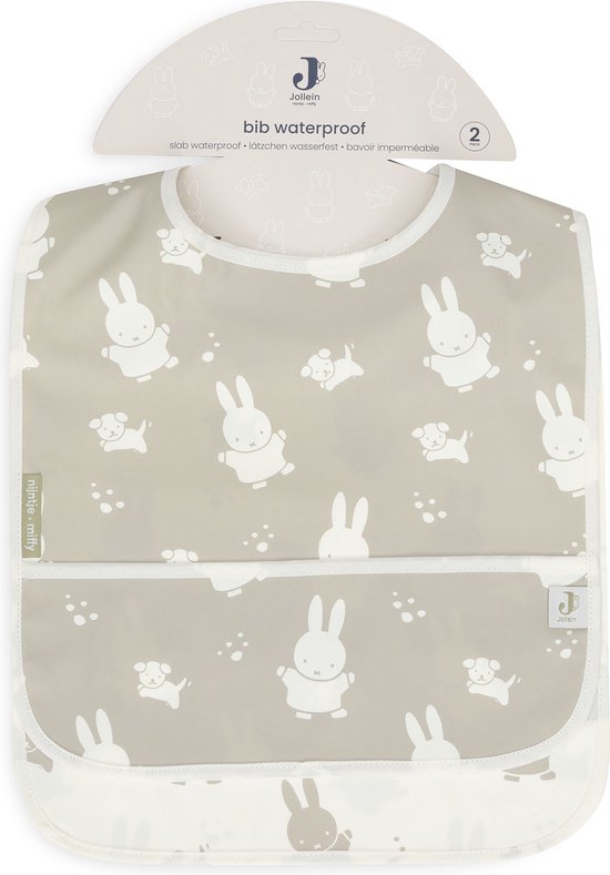 Jollein x Nijntje Slab Waterproof Miffy&Snuffy - Olive Green - 2 Stuks van Jollein — afbeelding 2