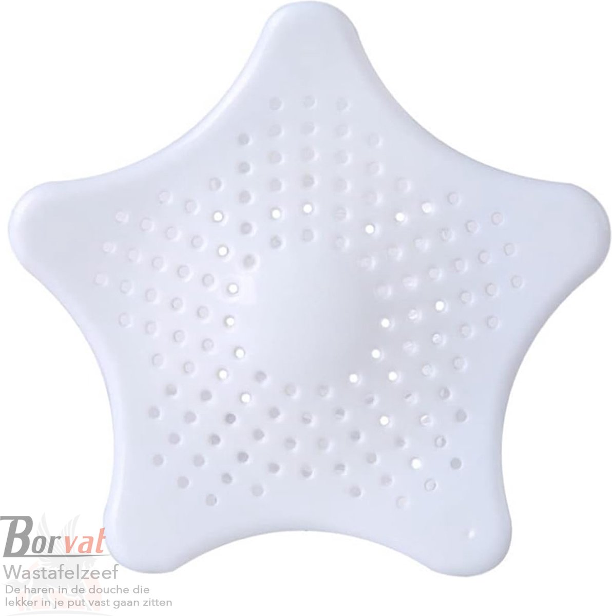 Goedkoopste Borvat® - Siliconen afvoerstop - Anti Verstopping - Voor de wasbak, gootsteen, douche etc- Haarvanger - Bad stopper - Wit