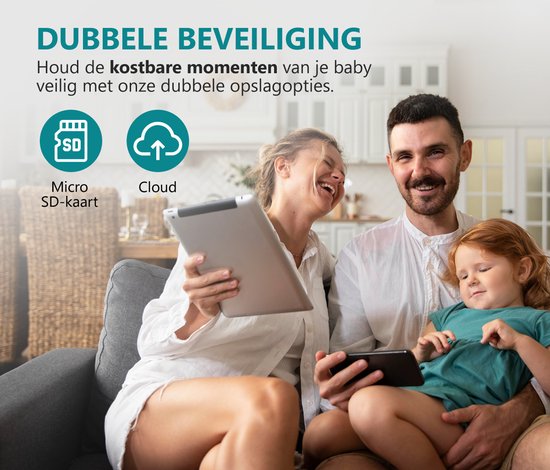 BS producten Babyfoon met Camera en App - WiFi - FULL HD - Baby Monitor - Baby Camera - Babyfoons met Beweeg en Geluidsdetectie - Indoor - Night Vision for Baby/Nanny - Bestverkocht - Wit