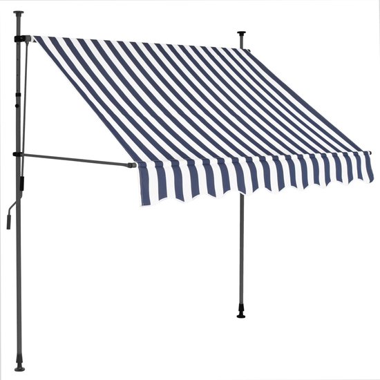 The Living Store Protection solaire Extensible - 100 cm - Blauw et Wit