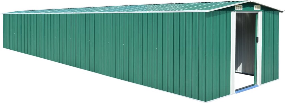 The Living Store schuur voor gereedschap - gegalvaniseerd staal - 257 x 779 x 181 cm - groen