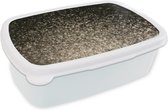 Broodtrommel Wit - Lunchbox Glitters - Abstract - Design - Brooddoos 18x12x6 cm - Brood lunch box - Broodtrommels voor kinderen en volwassenen