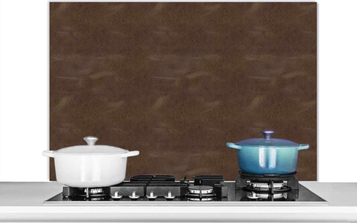 Spatwand keuken - Leer - Bruin - Dierenvel - Dier - Structuur - Achterwand 100x65 cm - Spatscherm