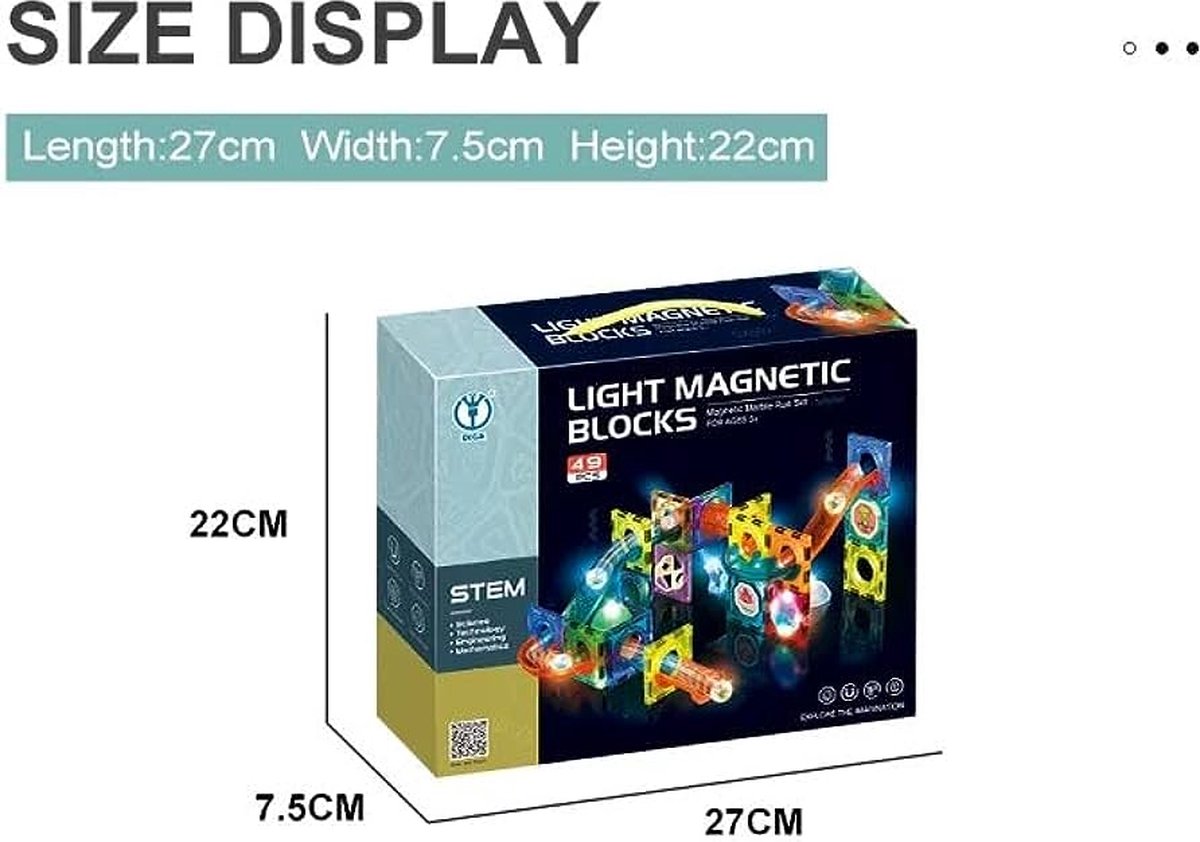 Nieuwe Licht Magnetische Blokken-49 Stuk-3D Magnetisch Speelgoed-  Magnetische Bouwset