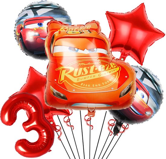Set de ballons Cars - 59x53cm - Ballon aluminium - Voiture - Course -  Racing - Fête à