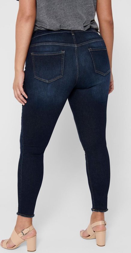 ONLY CARMAKOMA - CARWILLY LIFE REG SK ANK RAW REA4342NOOS - Denim Dark Blue - Femme - Taille W48XL32