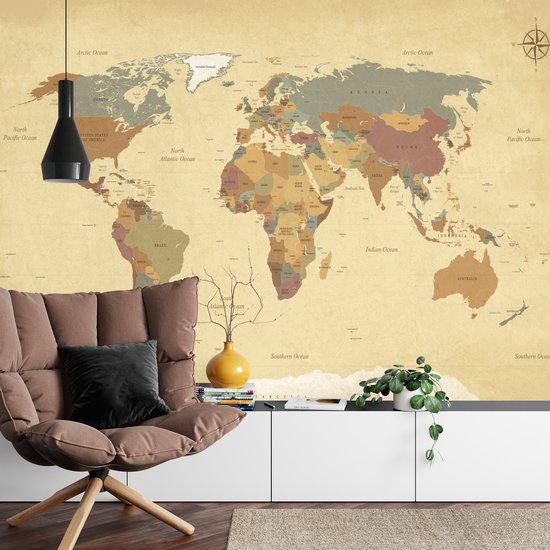 Papier peint photo Wereldkaart - Papier peint non tissé - 400 x 280 cm