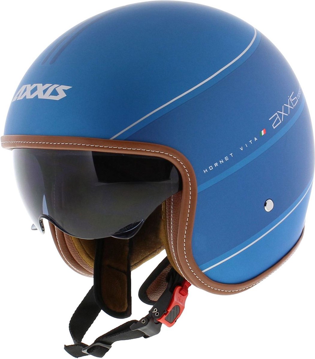 Axxis Hornet SV jethelm Vita mat blauw L - Motorhelm Brommerhelm