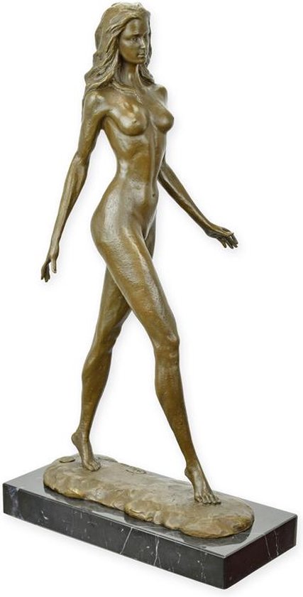 Bronzen beeld - naakte vrouw - sculptuur - 47,1 cm hoog