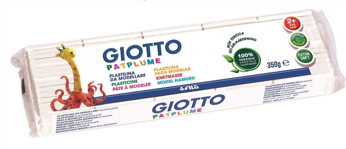 Giotto brood van 350 gram zachte Patplume klei - Wit