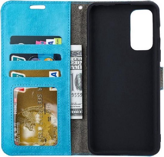 Bibliothèque LuxeBass pour Poco F3 - Turquoise - bibliothèque - couverture de livre - étui de livre - couverture de livre