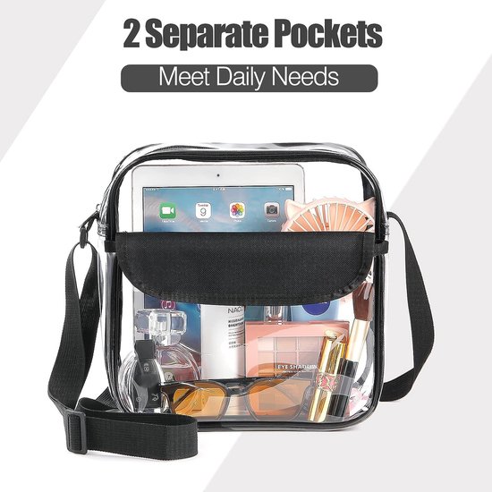 Clear Bag Stadion Goedgekeurde, Crossbody Transparante Tas Voor Concerten Sportevenementen Portemonnees Voor Mannen En Vrouwen