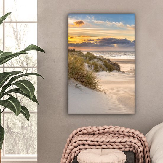 Tableau sur toile - Plage et mer 40x60 - Accessoires décoration chambre dunes - Tableaux plage salon - Décoration murale chambre - Décoration murale - Décoration murale murale intérieur - Décoration maison - Accessoires de maison